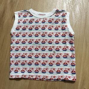 Vintage Health Tex Boys Sailing Sleeveless Shirt Size 4 Sailboats Sun Tank Top